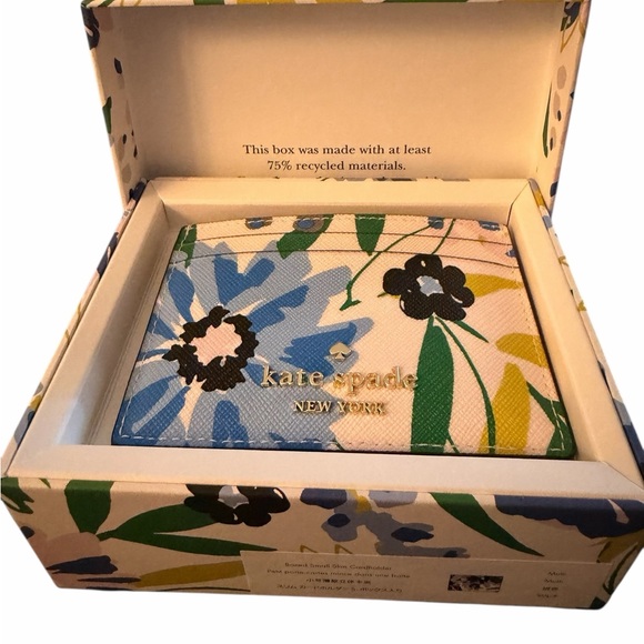 Kate Spade Blue and Yellow Floral Card Holder - Picture 3 of 6